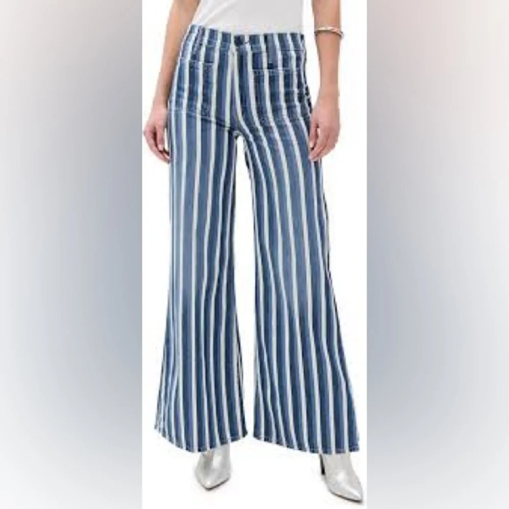 Mother NWOT Twister Patch Pocket Striped Jeans Sz 31 - Picture 4 of 9
